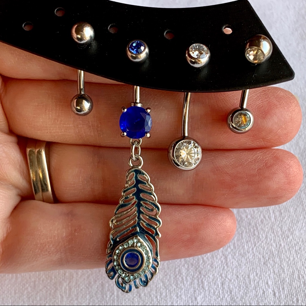 Lot Curved Barbells 14g Crystal Peacock Feather